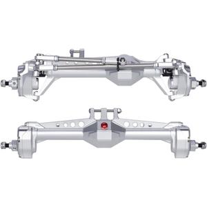 RC Crawler with Machined Aluminum Front and Rear Portal Axles for Vanquish VS4-10 Phoenix F10 LCG Chassis (Silver Axle F and R)