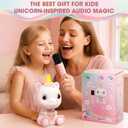 Mini Karaoke Machine for Kids Age 3-5, Unicorn Kids Portable Karaoke Machine with Wireless Microphone for Toddler Girls Singing Microphone Unicorn Toys Birthday Gift for Age 4-6 Pink