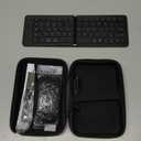 Foldable Keyboard and Mouse, Folding Keyboard Mouse Combo with Travel Case,Bluetooth Portable Mouse Keyboard for iPads Laptop Tablets-Black