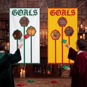 2 Pcs Wizard Toss Game Banner with 10 Bean Bags Magical Wizard Party Birthday Decorations Goal Toss Game for Indoor Outdoor Magic Theme Party Supplies