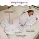 Boppy Total Body Pregnancy Pillow, Gray Scattered Leaves, Supportive Pregnancy Body Pillow for Versatile Full Body Use, Contoured Shape at All Stages