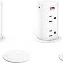 Jgstkcity 2.5 inch Hole Pop up Outlet for Countertop,20W USB C,4 USB Ports,4 Outlets 15Amp Receptacle Flush Mount,Space Saver Recessed Outlet,1875W,ETL Listed,2 PCS (White, 20W USB)