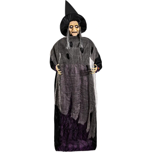 Animatronics 64 inch Dancing Witch Halloween Decorations - Sound Activated with Creepy Sound, Spooky Move, Light Up Eyes, Haunted House Scary Decor Horror Prop for Indoor, Outdoor, Yard Lawn