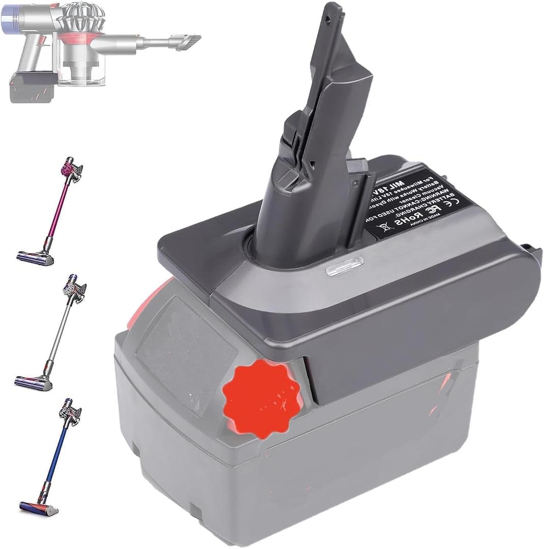 URUN 2-in-1 V7/ V8 Adapter for Milwaukee M-18 18V Battery Convert to for Dyson V7/8 Handheld Vacuum Cleaner Battery Compatible with V7/8 Animal V7/8 Absolute V7/8 Motorhead Pro V7/8 Trigger V7/8