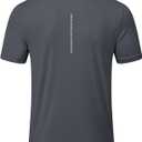 Yundobop Men's Athletic Workout T-Shirt Breathable Short Sleeve UPF 50+ Running Tee (L)