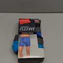 Hanes Men's Comfort Flex Fit Boxer Briefs, Ultra Soft Stretch, Long Leg & Regular Leg, 3- Pack (Medium, Blue/Black)