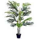Artificial Palm Tree 5FT - Fake Tree with Black Tall Planter - Faux Tropical Areca Floor Plant in Pot - Artificial Silk Plant for Home Office Living Room Decor Indoor