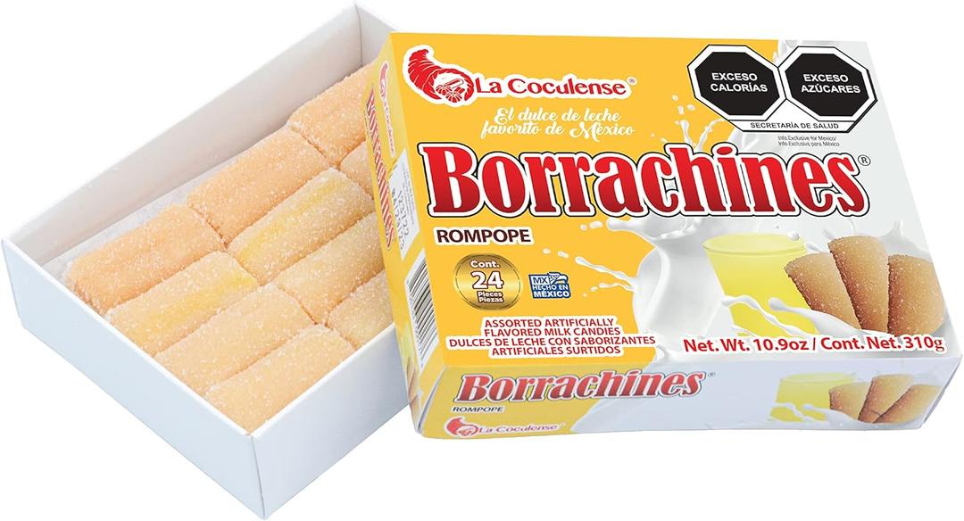 Borrachines La Coculense ROMPOPE FLAVOR 24pcs Box 10.9oz non alcoholic Authentic Mexican Candy