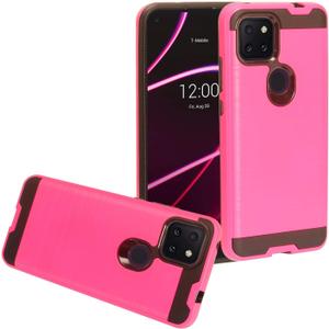 for T-Mobile REVVL 5G (6.53") T790W/T790Z - Brushed Style Defender Phone Case - CS3 Hot Pink