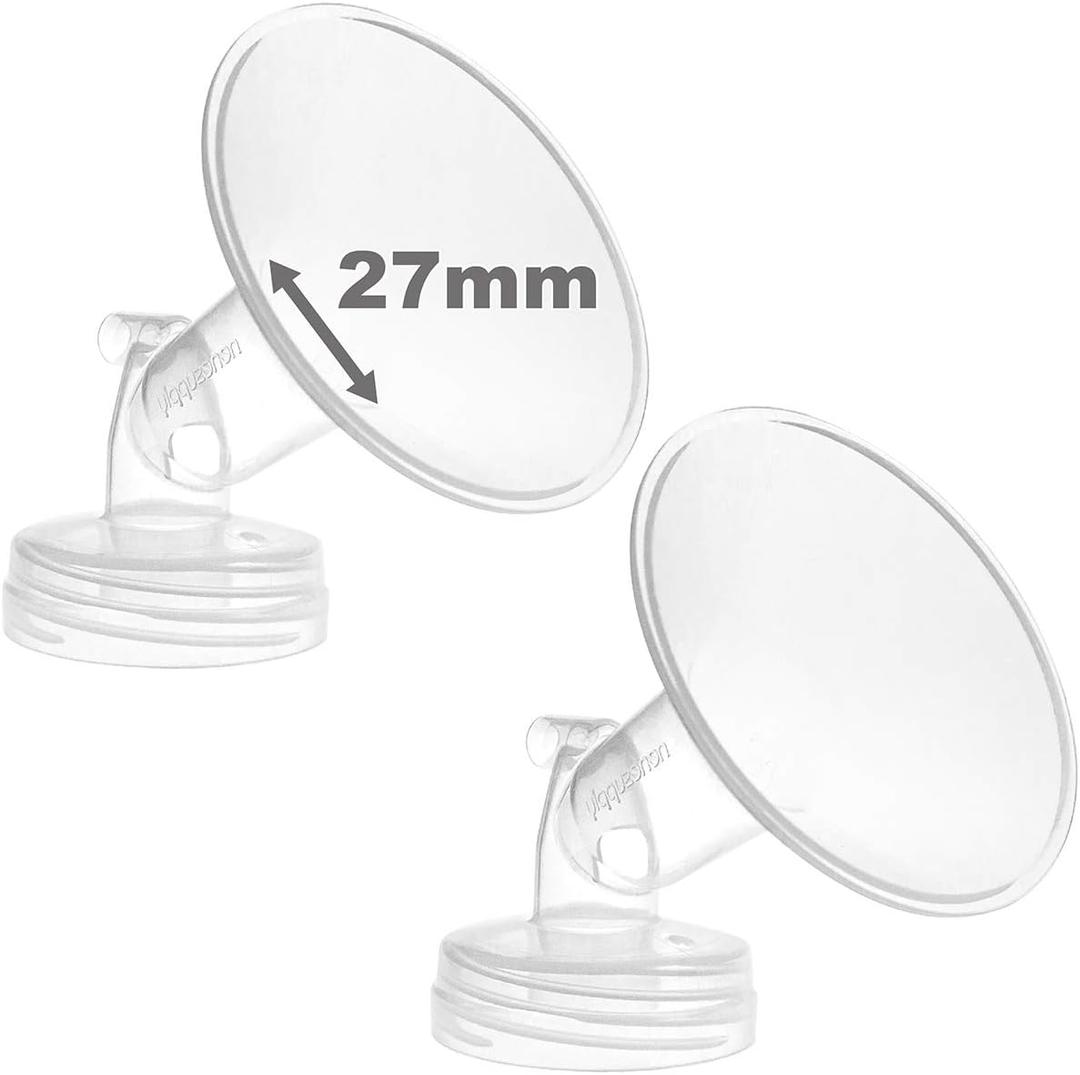 Nenesupply 27mm 2 pc Flanges Compatible with Spectra S2 S1 9 Plus Synergy Gold Breastpump Replacement to Spectra Pump Parts Flange Accessories Wide Mouth Work with Valve Backflow Protector Bottle