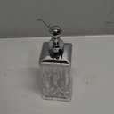 10Oz Clear Glass Soap Dispenser with Silver Pump,Lead-Free Thick-Cut Glass,Countertop Soap Dispensers for Bathroom & Kitchen,Square