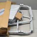 Drive Medical 11148-1 Folding Steel Bedside Commode Chair, Portable Toilet, Supports Individuals Weighing Up To 350 Lbs, with 7.5 Qt. Bucket and 13.5 Inch Seat, Grey