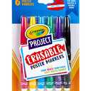 Crayola Erasable Poster Markers, Poster Board Markers, Cool School Supplies, 6ct