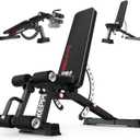 Keppi 1200LB Weight Bench, Heavy Duty Bench1000 PRO Adjustable Workout Bench Press Set for Home Gym Strength Training, Removable Foot Catch for Incline Flat Decline Sit Up Bench for Full Body Fitness