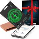 Thin Wallet Tracker, [Apple MFi Certified] Wallet Tracker Card 0.07in Slim Rechargeable Tracking Card Bluetooth Wallets Finder IP68 Waterproof for Purse, Keys, Bags, Passport (iOS Only) (Black)