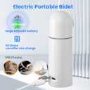Portable Bidet, Peri Bottle with 350ML Water Bottle, 2 Modes Rechargeable Electric Bidet for Travel, Women Men Handheld High Pressure Sprayer Toilet Attachment
