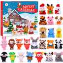 Advent Calendar 2025 for Kids 24 Days Christmas Countdown Calendar with Mini Animal Plush Toys Stuffed Animals Christmas Tree Decorations Stocking Stuffers Party Favor Gifts for Girls Boys