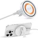 Magnetic Charger for Android Samsung Wireless Charger Fast Charging for Samsung Galaxy S24 Ultra S24+ S24 S23 S22 S21 S20 S10, Magsafe Charger Kickstand for iPhone 17 16 15 Pro Max Plus 14 13 12