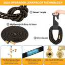 100 ft Expandable Garden Hose, Lightweight Expanding Water Hose with 10 Function Nozzle, 3/4" Solid Brass Fittings, 5-Layer Latex Core, No-Kink Flexible Retractable Hose for Patio, RV, Car Washing