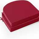 Outdoor Chair Cushions Set of 2: Waterproof & Fade Resistant Patio Furniture Cushions - 18.5 x 16 x 2 Inch Non Slip Round Corner Seat Cushion Pads with Removable Cover for Garden Yard Lawn, Burgundy