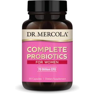 Dr. Mercola Complete Probiotics for Women - Supports Gut, Vaginal & Immune Health - Contains Lactobacillus Strains - Non-GMO, Gluten-Free & Soy-Free - 30 Capsules (30 Servings)