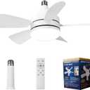 Socket Fan Light - Ceiling Fans with Lights and Remote Control, 3 Colors 3000K-6500K, 2000 Lumens,Powerful Airflow Quiet Fan Light Bulb Screw in Ceiling Fan for Bedroom, Living Room, Kitchen