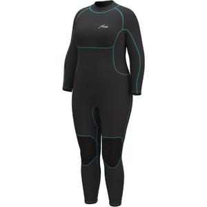 Hevto Plus Size Wetsuit Men Women 3/2mm Neoprene Full Shorty Wet Suit Back Zip Swimming Keep Warm in Cold Water (20)