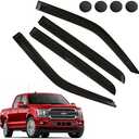 Rain Guards for Ford F150 SuperCrew 2015-2021 (Crew cab) XL XLT Lariat King Ranch, Tape-on Side Window Deflectors, Window Visors for Ford Trucks, Car Accessories 4 Rain Guards  4 Car Coasters