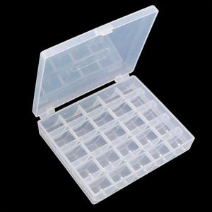 YEQIN Bobbin Box, Bobbin Organizer Plastic Case, Transparent 25 Slots Empty Bobbins Spools Box, Sewing Craft Plastic Case Storage Box for Sewing Machine (1Pcs Box)