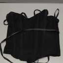 Avanova Mesh Overbust Corset Tops for Women Strapless Bustier Corsets Sexy Going Out Crop Top Black X-Small