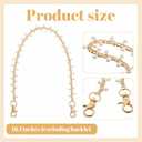 Hinly Vintage Purse Bag Chain Charm for Women Gifts, 18.1 Inch Gold Short Bag Handle Strap Charms Chains Replacement Accessories for DIY Handbag Shoulder Crossbody Clutch Decoration(Pearl Chain)