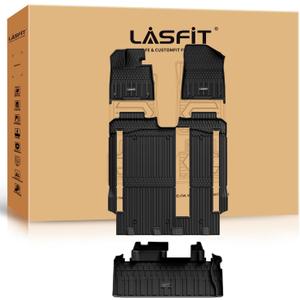 LASFIT Floor Mats & Cargo Liner for Toyota Sienna 8 Seats 2021-2025 2026 All Weather TPE Custom Fit Floor Liner for Sienna LE/XLE Front and Rear Car Mat & Trunk Mat, Black