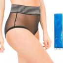 Mommy Matters 2-in-1 Reusable Absorbent Postpartum Mesh Underwear with Ice Pack Insert, Maternity Panty, FSA/HSA Eligible (Black, S)