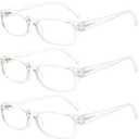 5 Pack Computer Reading Glasses Men and Women Anti Eyestrain Blue Light Blocking Glasses for Reading (5 Clear, 2.50)