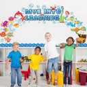 2 x Pajean 83 Pieces Ocean Beach Theme Classroom Bulletin Board Decoration Sets Dive into Learning Sea Animal Jeweled Fish Treasure Box Cutouts for Under The Summer Classroom Wall Decor