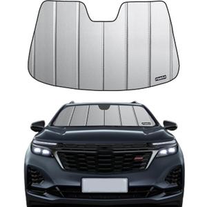 Pigenius Windshield Sun Shade for Chevy Equinox 2018-2024, Premium Grey Leather Finish