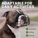 BRONZEDOG Pitbull Dog Muzzle Breathable Metal Basket for Large Dogs Amstaff Staffordshire Terrier Biting Chewing Barking (Nylon, Black)