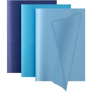 2 x Tinoaly 60 Sheets Gradient Blue Wrapping Paper, 3 Colors, 19.69x13.78 inches, Gift Wrap Tissue Paper for Christmas, Birthday, Party Decoration
