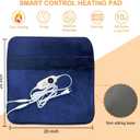 Double Sided Electric Foot Warmer for Men and Women with LCD Display & Non-Slip,Fast Heating Pad with Overheat Protection&Machine Washable, 10 ft Cord Foot Warmer Under Desk,Bed, Office,Home,Blue