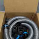 1 1/4 Inch x 12 Feet Dust Collection Hose Kit for Home and Shop Vacuums System with 5 Adapters of Woodworking Power Tool and Sander, Compatible with Multi-Brands, Silver Gray Vacuum Hose