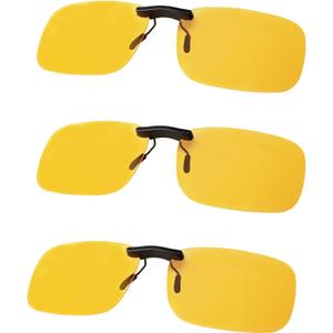 Night Driving Glasses Clip On Night Vision Glasses, Anti Glare HD Polarized Yellow Lens Compact Fit Non-Flip Up