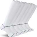 3 Pack Soccer Softball Baseball Socks Football Socks for Youth Men and Women (Medium, White)