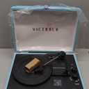Victrola Journey Bluetooth Portable Suitcase Record Player  with Built-in Speakers, 3 Speed Vinyl Record Player, RCA Out, Headphone Jack (Turquoise)