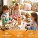Easter Wooden Blocks Stacking Games, Bunny Egg Basket Theme Tumbling Tower and Balance Game for Adults, Kids, and Family Party, Stacking Board Toy with Storage Bag, Easter Party Activities Gifts