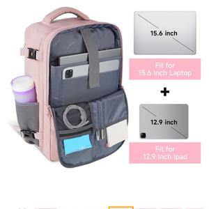 Taygeer Travel Backpack for Women, Carry On Backpack with USB Charging Port & Shoe Pouch, TSA 15.6inch Laptop Mochila Flight Approved, Nurse Bag Casual Daypack for Weekender Business Hiking, Pink