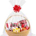 CUDICY 20pcs Cellophane Bags 18x30 Cellophane Wrap for Gift Baskets Large Clear Party Favors Clear Treat Plastic Gift Bags Packaging for Cookie