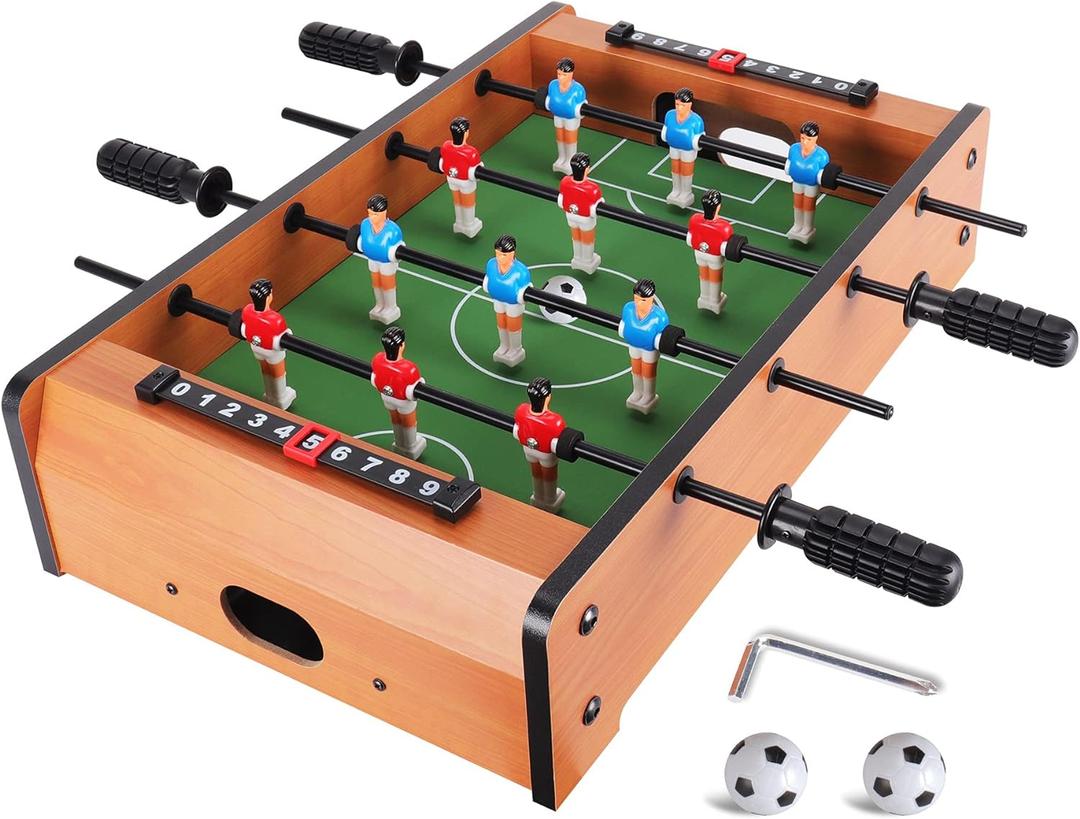 WIN.MAX Mini Foosball Table (Upgrade) 20-Inch Foosball Table Adult Size Top Football/Soccer Game Table for Kids Easy to Store