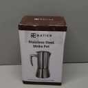 Stainless Steel Stovetop Espresso Maker  Italian Moka Pot, Induction Compatible Espresso Coffee Maker with Safety Valve (10 Cups)