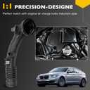 13717609811 Air Intake Hose Pipe Turbo Charger with Sensor Compatible with BMW 535i 640i 740i X5 X6 ActiveHybrid 5 ActiveHybrid 7 Air Intake Hose