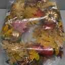 Fall Wreaths for Front Door,Sunflower Autumn Wreath with Lights,Pumpkins and Bows,for Thanksgiving Halloween Farmhouse Indoor Outdoor Outside (Golden Pumpkin)